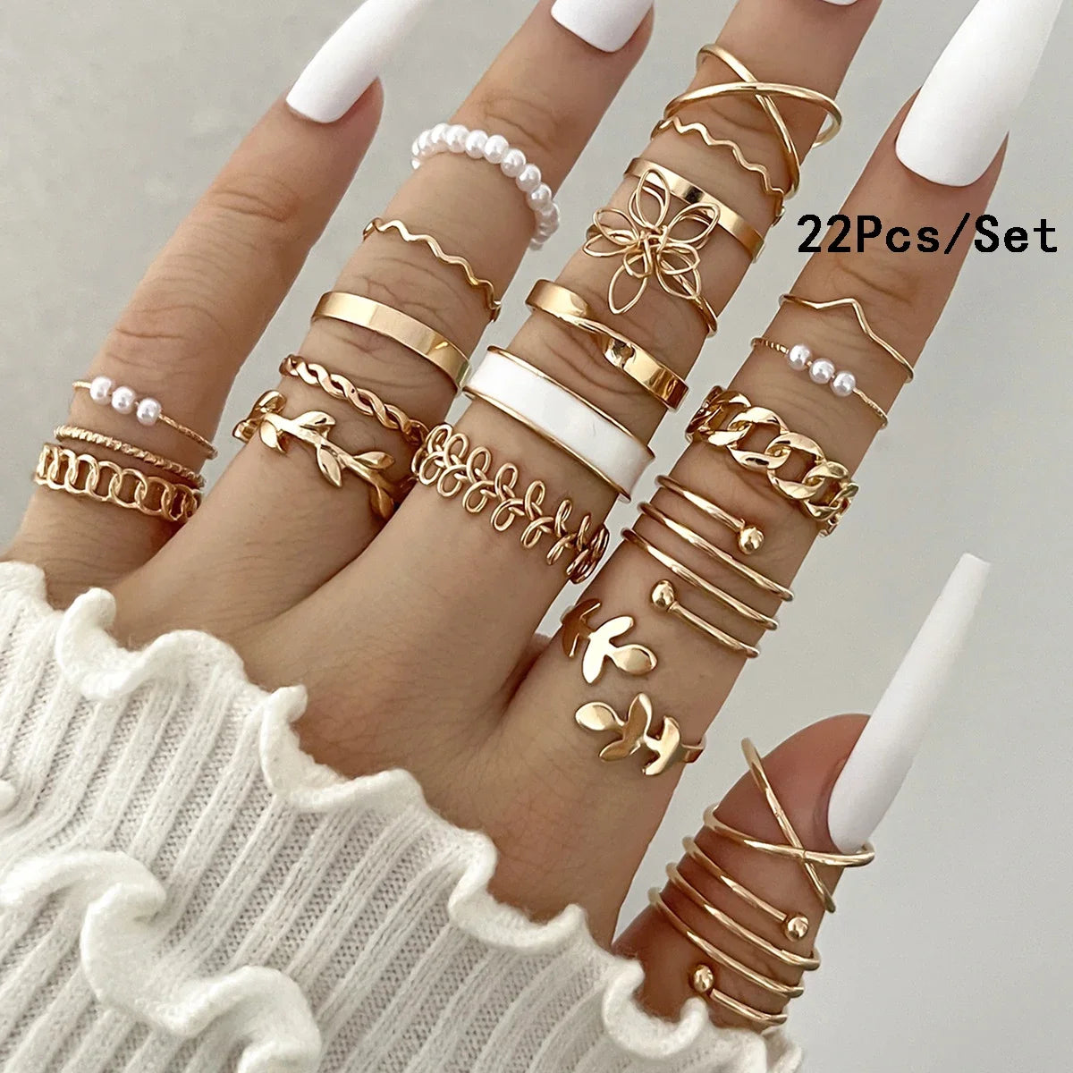 Conjunto 28 Peças Anéis Fashion Geométricos Feminino Cristal Coração