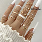 Conjunto 28 Peças Anéis Fashion Geométricos Feminino Cristal Coração