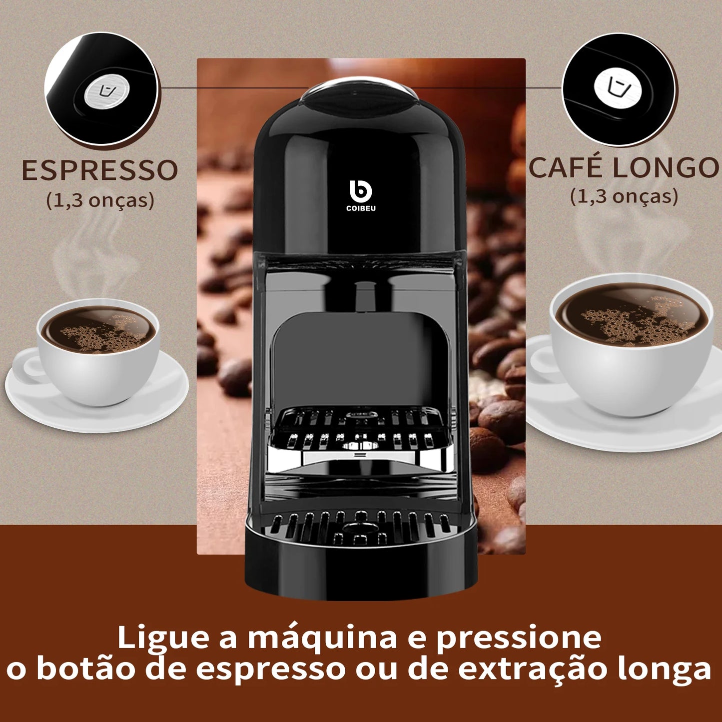 Cafeteira Espresso CM-CO1 20 Bar com Reservatório 900ml – COIBEU