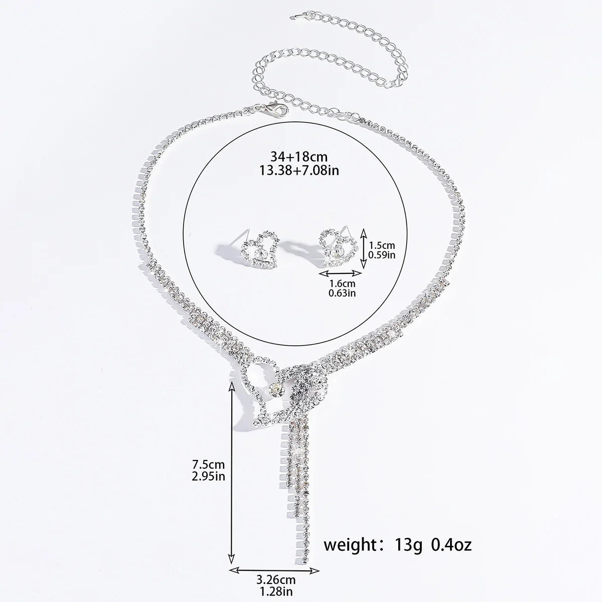 Conjunto Colar e Brincos Love Zircônia KATARIAN - Joias para Noiva