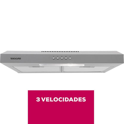 Depurador de Ar Scouper Slim Suggar 60cm 3 Velocidades DPS161PR/DPS162PR – Prata.