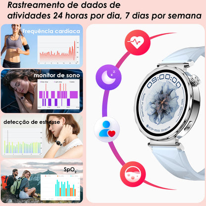 Smartwatch Feminino AURAIF ELLA 4 Monitor Freq Cardíaca Sono Esportes