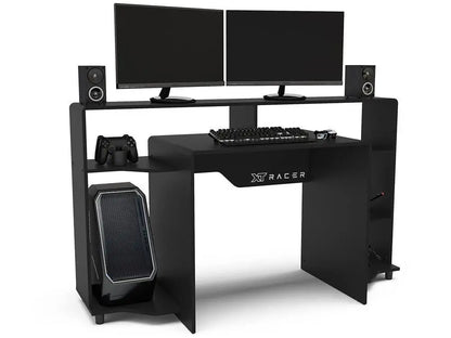 Mesa Gamer XT Racer Control Preta e Branca com 5 Nichos