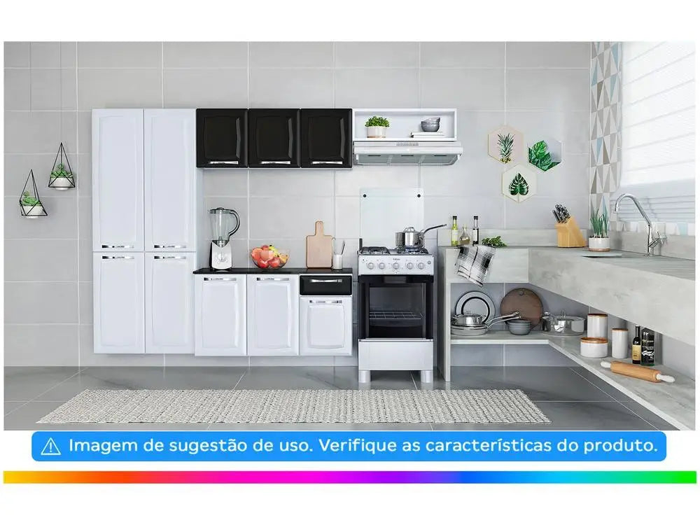 Cozinha Compacta Itatiaia Amanda Aço com Balcão 10 Portas 1 Gaveta