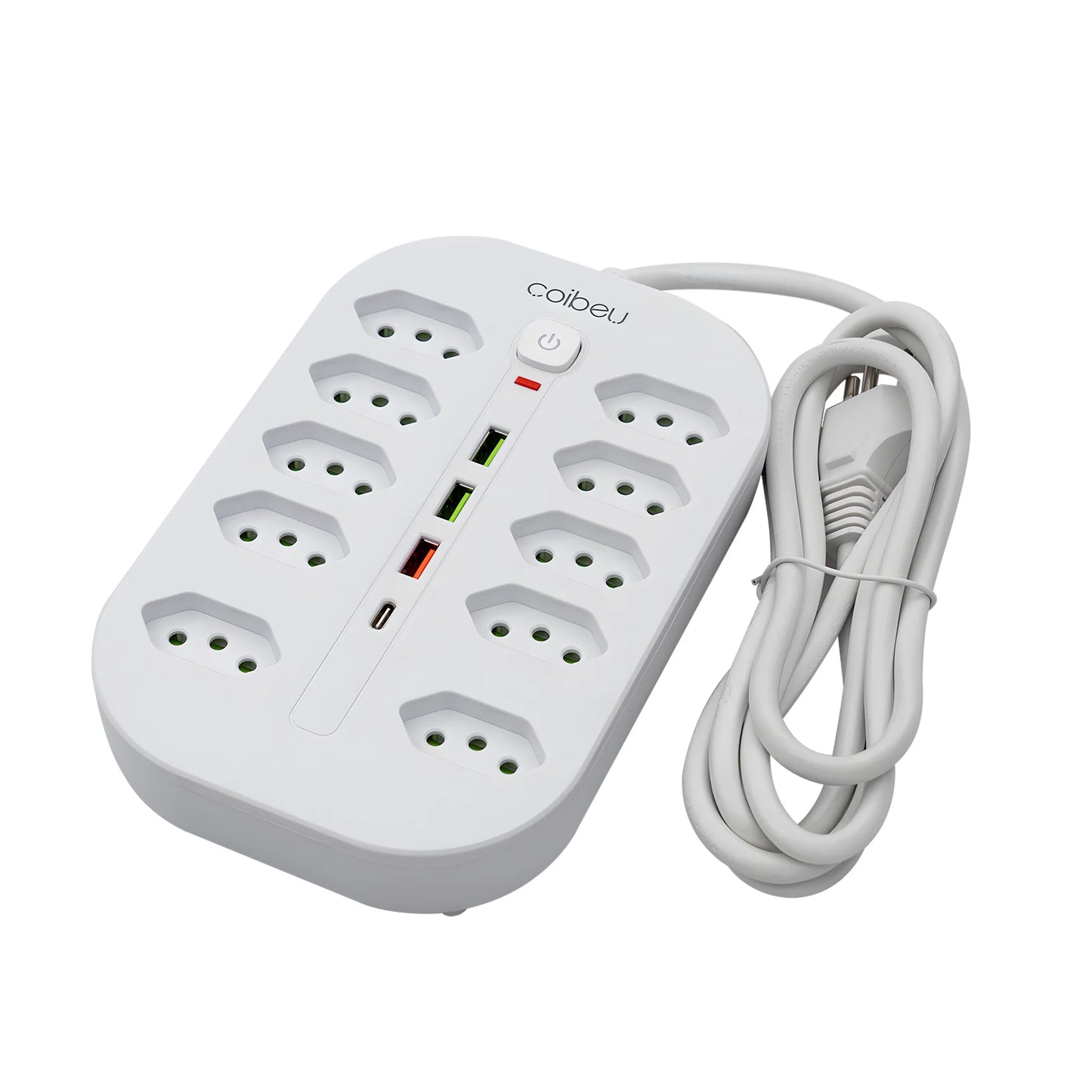 Filtro de Linha Extensão Elétrica Adaptador Tomada 10A 110-220V com USB