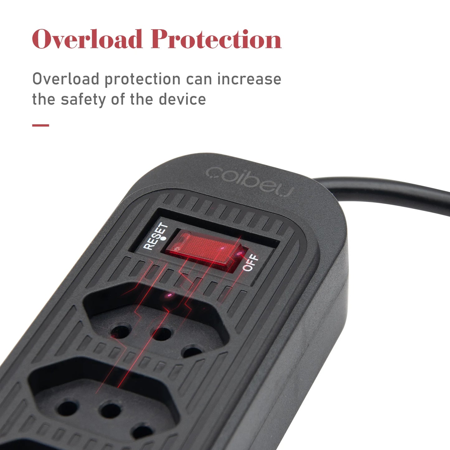 Extensão De 4 Tomadas Com 3 Usb Branco Bivolt 2 Metros Preto, Extensão Tomada,Suporte a Tensão de 110-220V, Potência de 2500W，