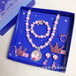 Conjunto 7 Peças Joias Infantil Disney Frozen Colar Presente Meninas Brinquedo