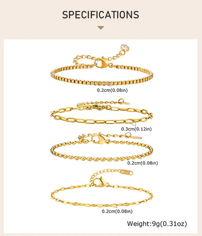 Pulseira Feminina Aço Inoxidável Empilhável Antialérgica