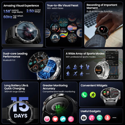 Smartwatch HAYLOU Solar 5 1.58" AMOLED - Relógio Inteligente Premium