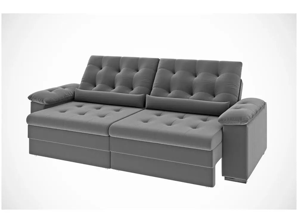 Conjunto Sofá 2 e 3 Lugares Retrátil Suede Colombia SMP