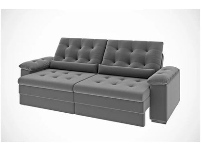 Conjunto Sofá 2 e 3 Lugares Retrátil Suede Colombia SMP