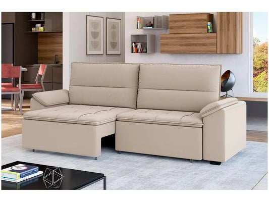 Sofá Retrátil e Reclinável 5 Lugares Veludo Panamá Besthouse