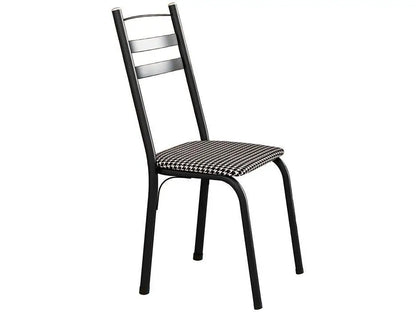 Conjunto Mesa de Jantar 4 Cadeiras Tampo Vidro Preto Capri Madesa