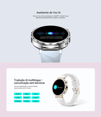 Smartwatch Feminino AURAIF ELLA 4 Monitor Freq Cardíaca Sono Esportes