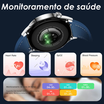 Smartwatch AURAFIT AM29 Tela AMOLED 1.43" Carregamento Sem Fio 100+ Modos Monitor Saúde IP68 Strava