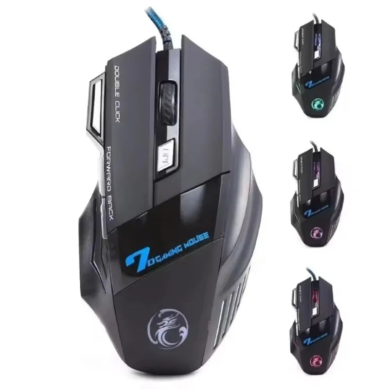 Mouse Gamer X7 Ergonômico com LED - 5500 DPI Ajustável para PC e Notebook