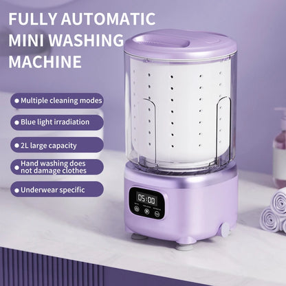 Mini Lavadora Portátil Sem Fio 2L – Roupa Íntima, Meias e Roupas de Pet