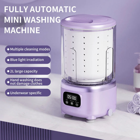 Mini Lavadora Portátil Sem Fio 2L – Roupa Íntima, Meias e Roupas de Pet