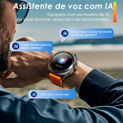 Relógio Inteligente AURAFIT AM32 com Papel de Parede Personalizável, Alertas de Chamadas/Mensagens, Ligações Sem Fio e Modo Esportivo