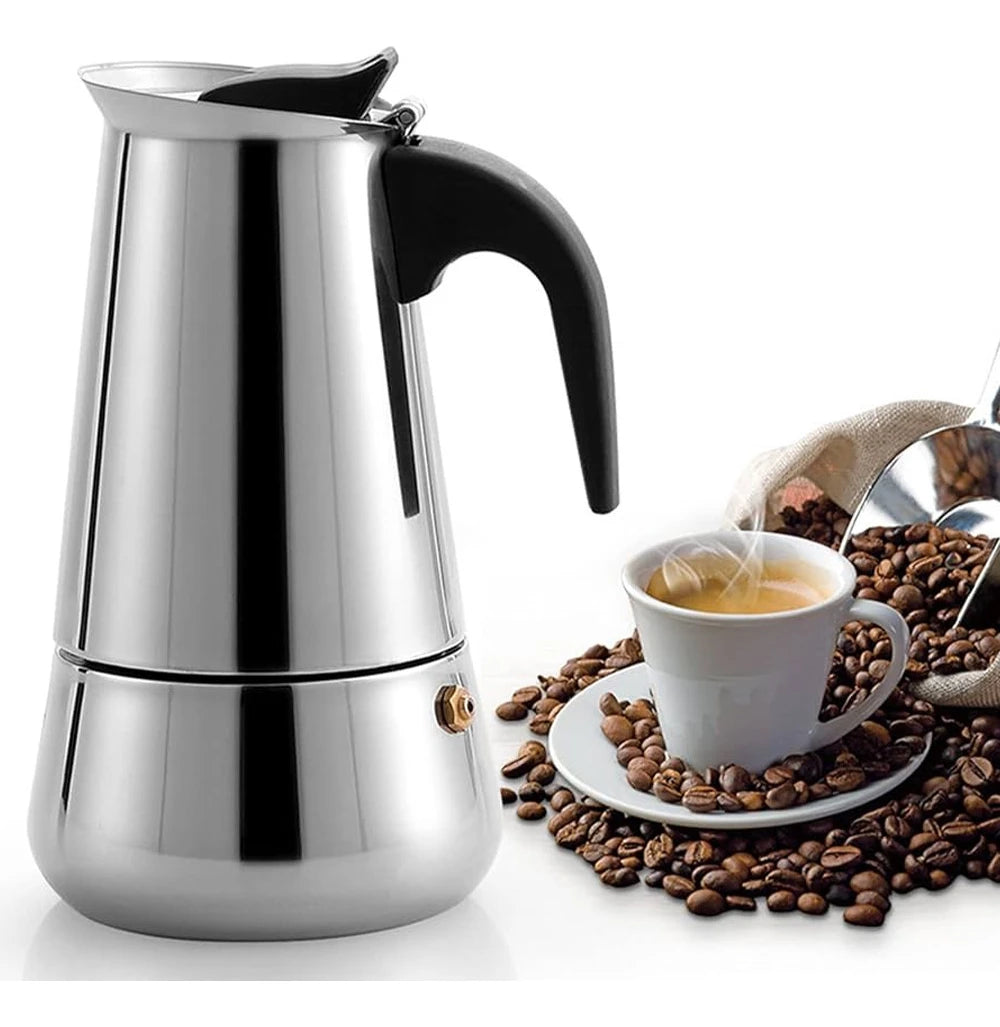 Cafeteira Italiana Moka em Aço Inoxidável – 9 Xícaras.