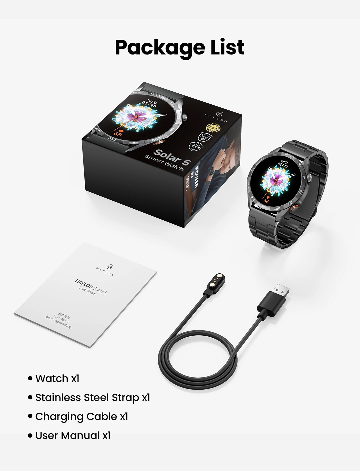 Smartwatch HAYLOU Solar 5 1.58" AMOLED - Relógio Inteligente Premium