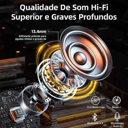 Fone de Ouvido Bluetooth 5.3 Bettdow HiFi À Prova D'Água - Som de Alta Fidelidade