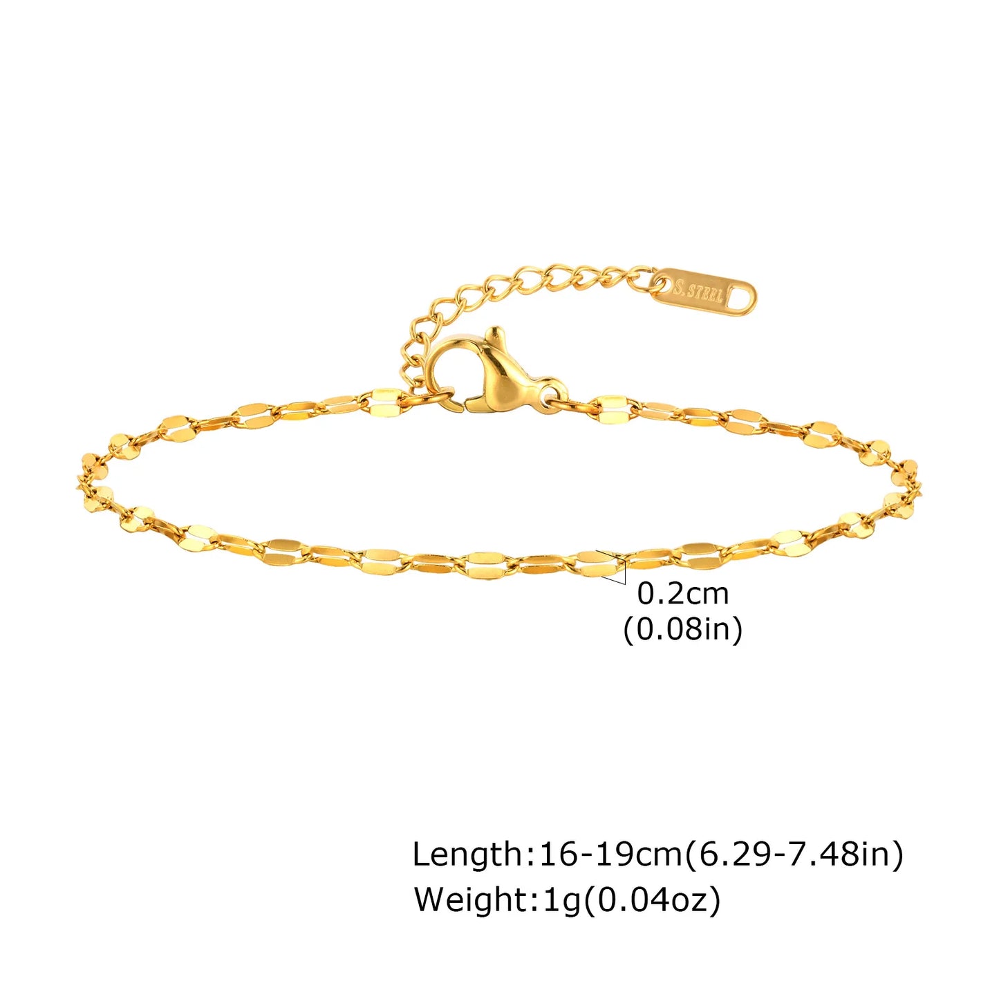 Pulseira Feminina Aço Inoxidável Empilhável Antialérgica