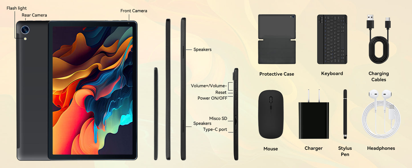 Tablet URAO 10 Polegadas Android 15 - Tablet Premium