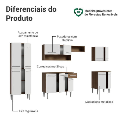 Armário de Cozinha Completa 293cm Emilly Madesa